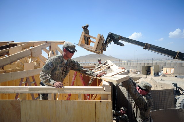 Engineers build living quarters on FOB Lightning