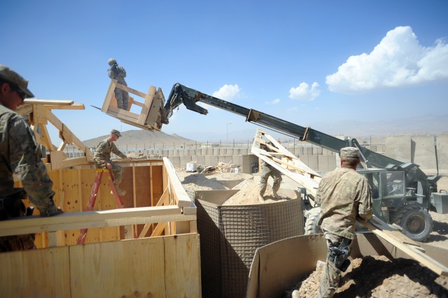 Engineers build living quarters on FOB Lightning