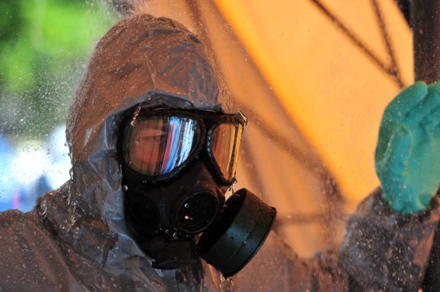 'First in Support' soldiers demonstrate decontamination, mortuary affairs capabilities