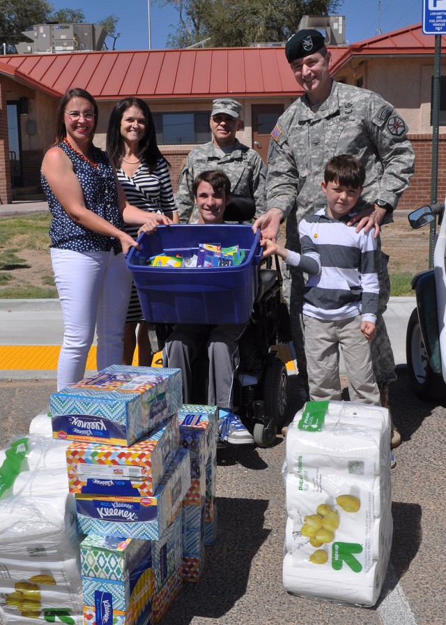 Donations for flood-damaged Lewis Elementary School at Fort Irwin