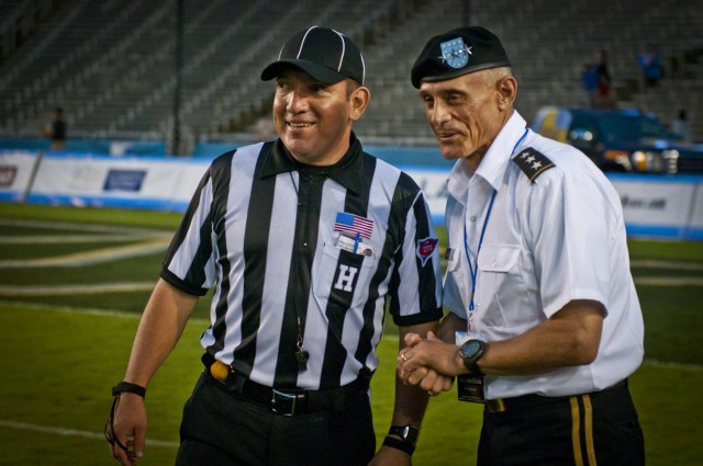 West Point Superintendent discusses a call with a referee during West Point/La. Tech game