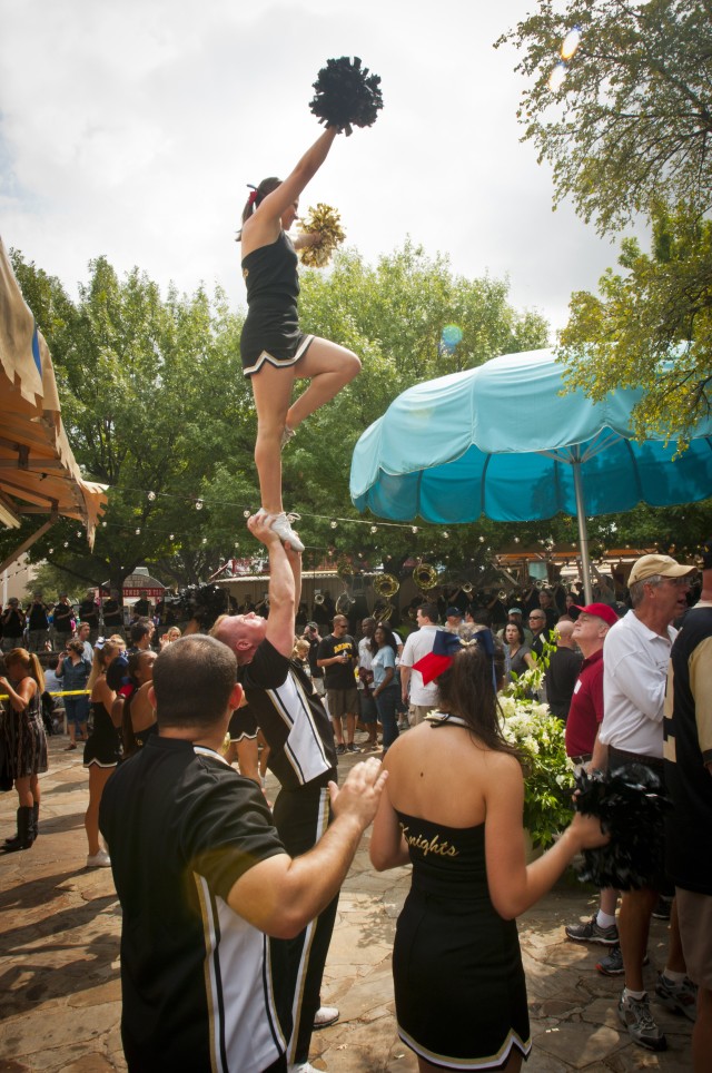 Rabble Rousers fire up the crowd at tailgate party on Texas State Fairgrounds
