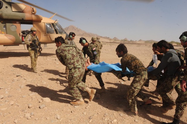 Afghan air force flight medics provide medical care, boost confidence
