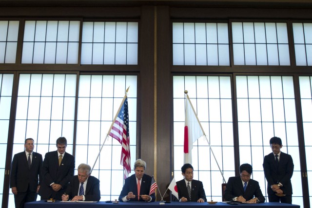 Hagel and Kerry sign revision to 1997 Guidelines for U.S.-Japan Defense Cooperation