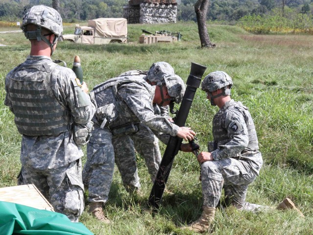 Mortar's fire in the field, exercise for excellence