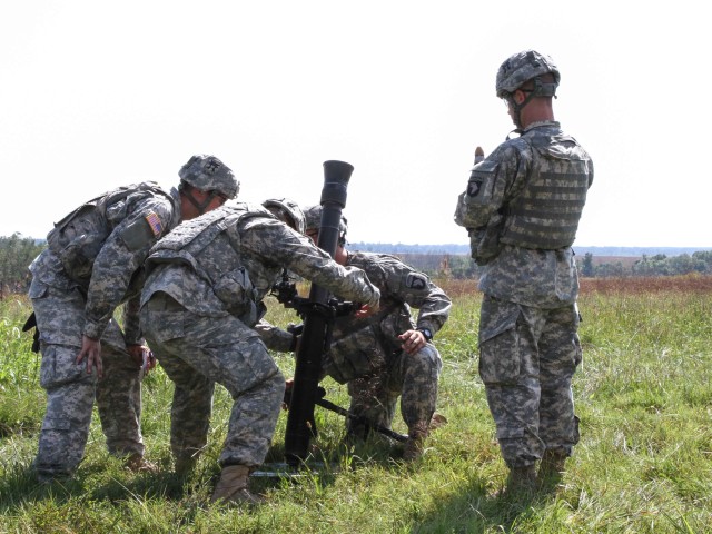 Mortar's fire in the field, exercise for excellence
