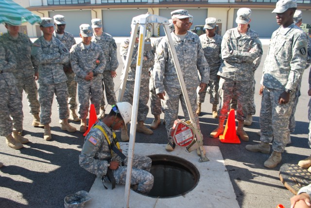 Soldiers get down and dirty during confined space training