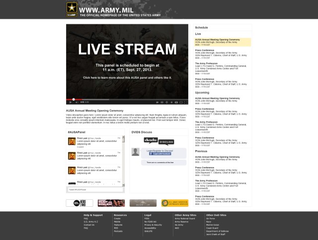 Army live stream of AUSA symposium to allow viewer participation
