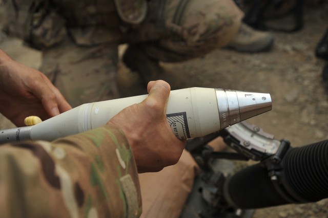 "Chaos" Soldiers fire their 60mm mortar