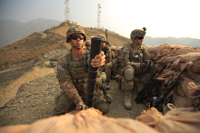 "Chaos" Soldiers fire their 60mm mortar
