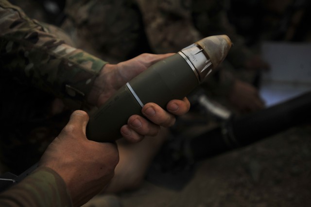 "Chaos" Soldiers fire their 60mm mortar