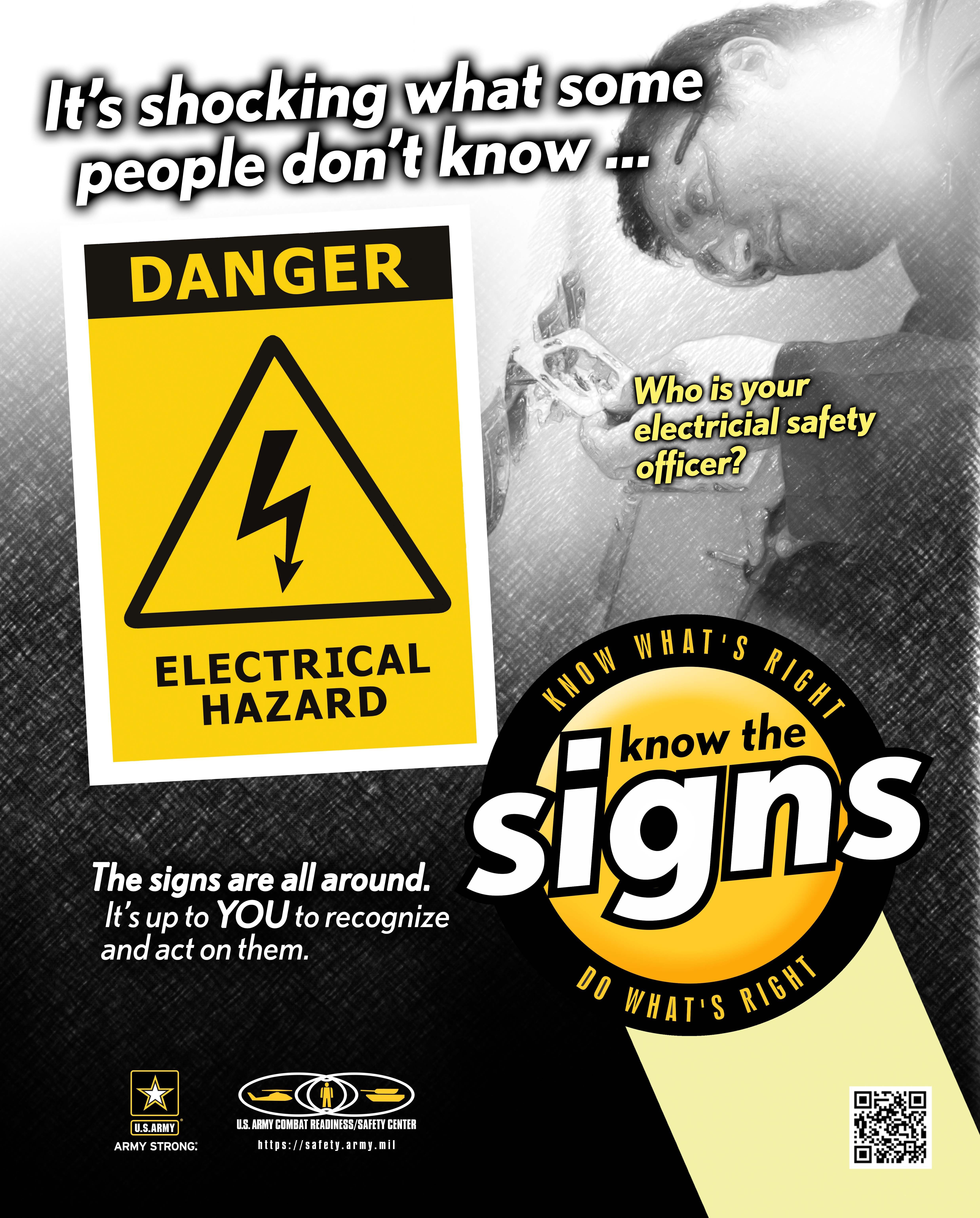 electrical safety signs poster