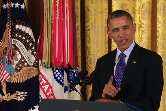 President Obama speaks at Swenson Medal of Honor ceremony