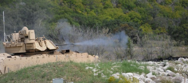 Cavalry Bradley crews conduct gunnery exercises