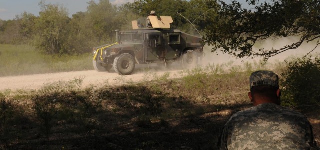 Forward support troops conduct convoy training