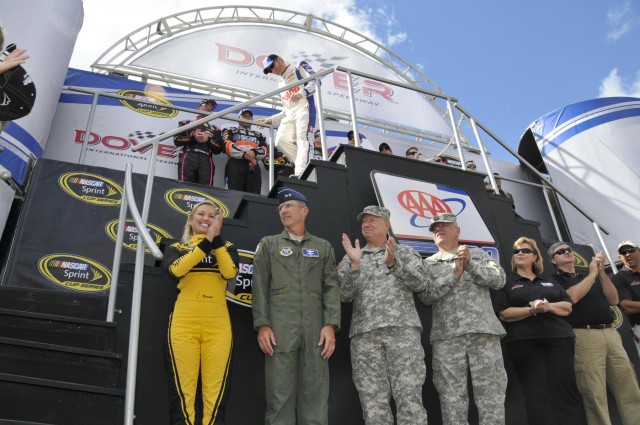 National Guard soldiers treated to seats at NASCAR's infamous 'Monster Mile'