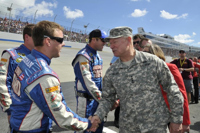 National Guard soldiers treated to seats at NASCAR's infamous 'Monster Mile'