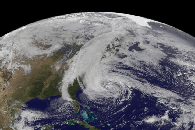 Hurricane Sandy from satellite
