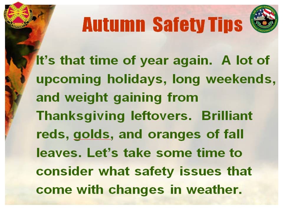 Autumn Safety | Article | The United States Army