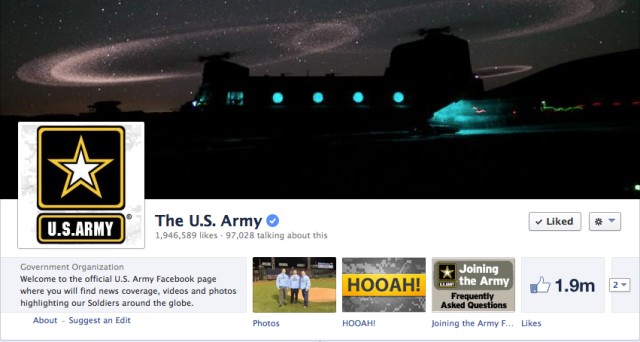 Army Facebook page