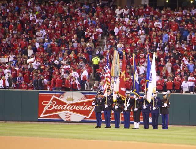 Fort Leonard Wood Joint Services Color Guard at World Series