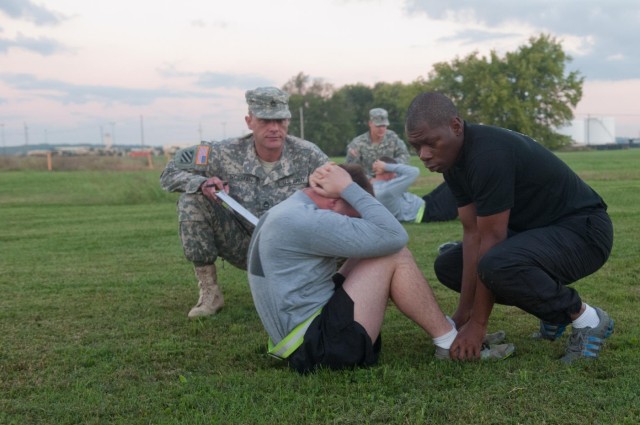 Wings of Destiny sergeants major conduct Army physical fitness test