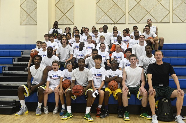 NCAA teams host youth basketball clinics on Camp Humphreys 