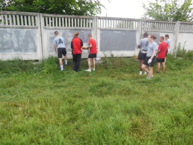 ROTC Cadets painting murals