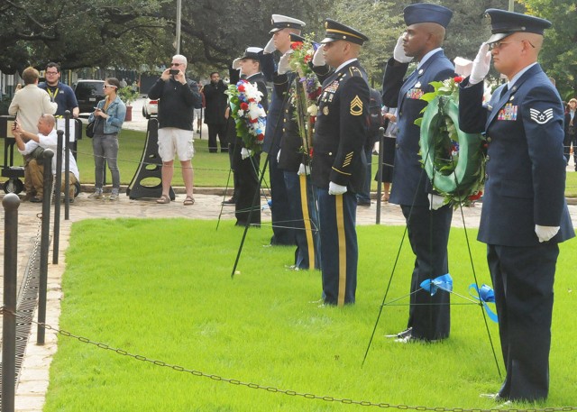 Wreath laying.