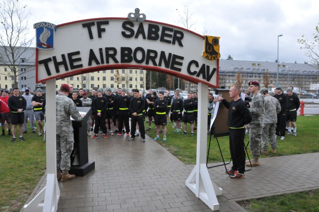 Addressing the troops