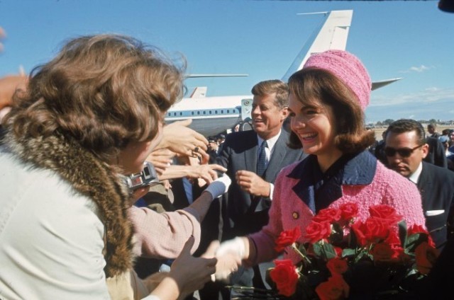 President and Mrs. Kennedy arrive in Dallas