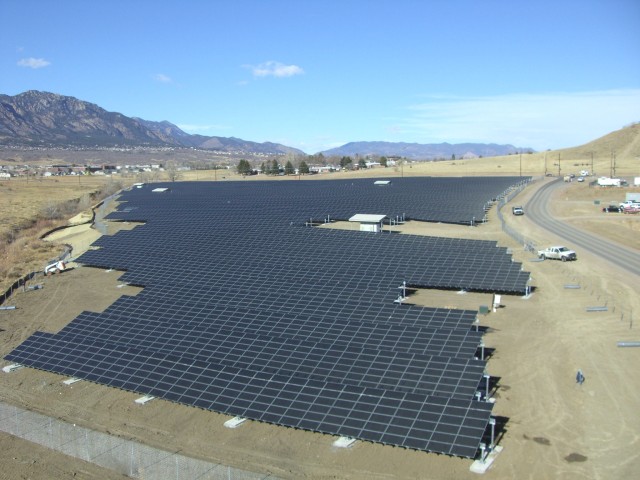 Solar panels at Fort Carson