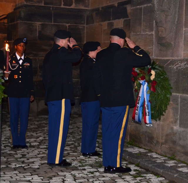 The delegates of USAG Ansbach pay their respect.