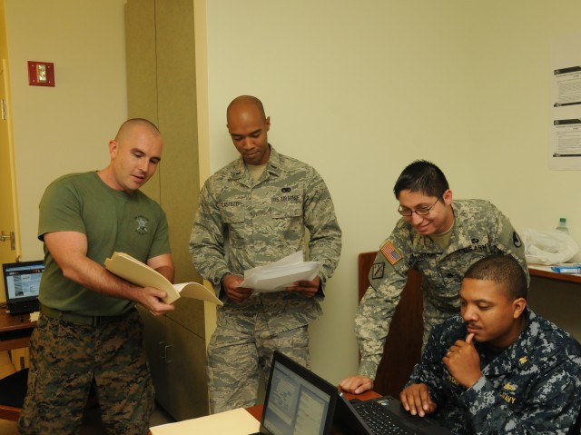 Service members from all branches of the service collaborating