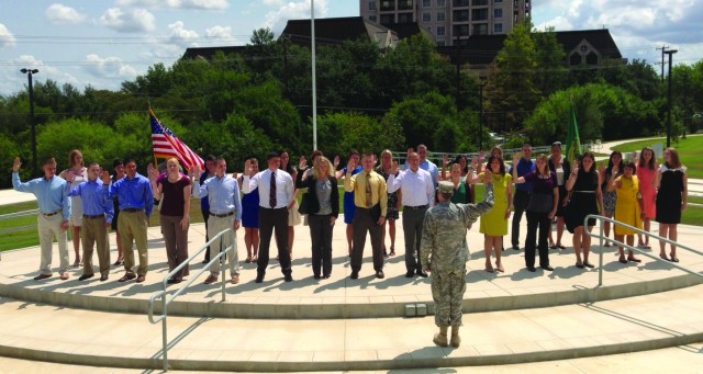 Medical specialist corps recruits take oath