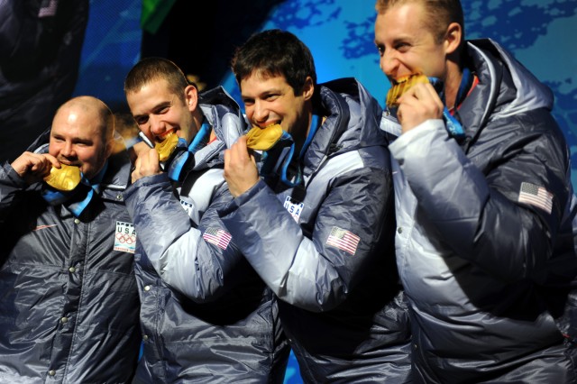 Army bobsledders bite 2010 Olympic gold medals