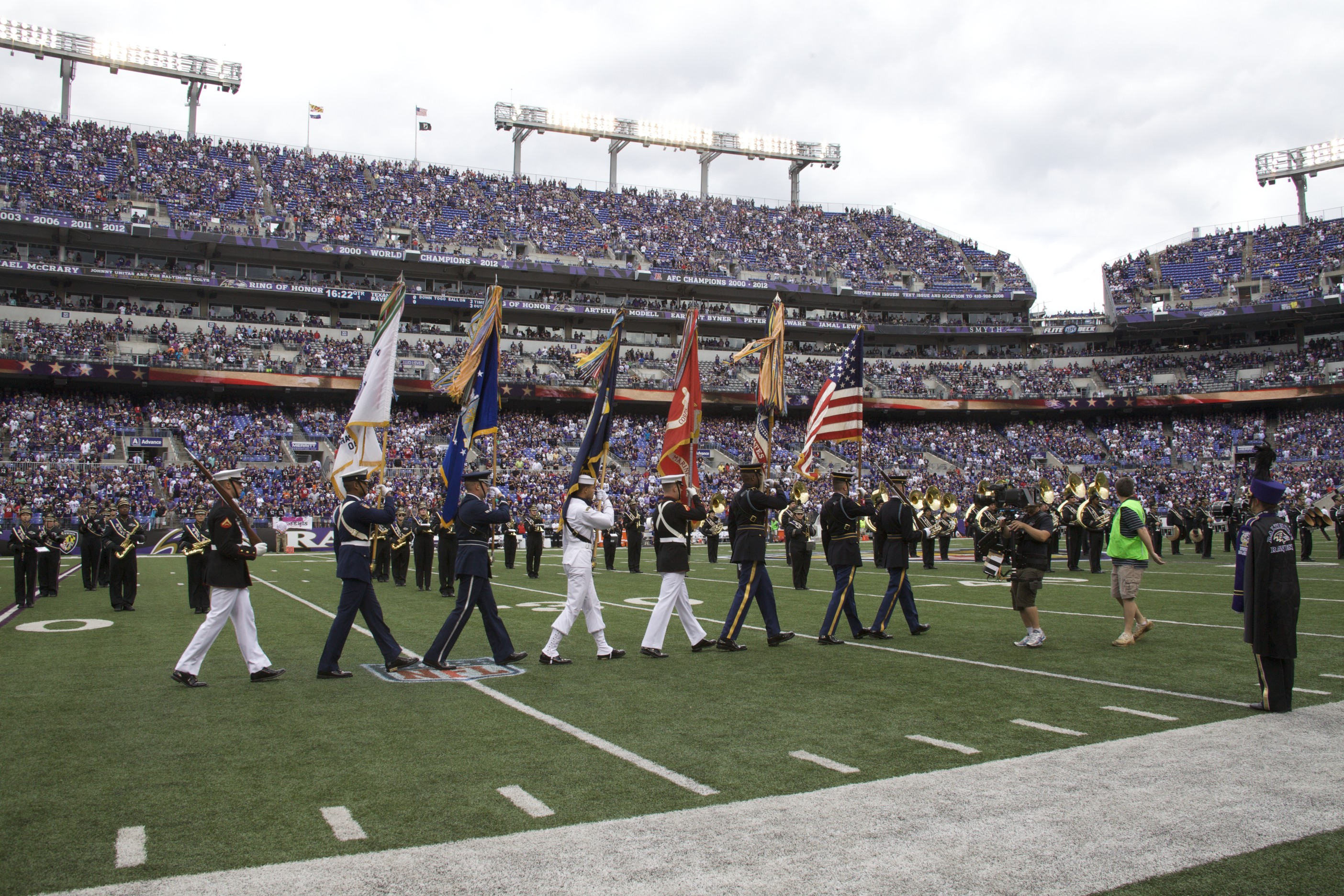 Reserve color guard NCOs honor World War II veterans during NFL game, Article