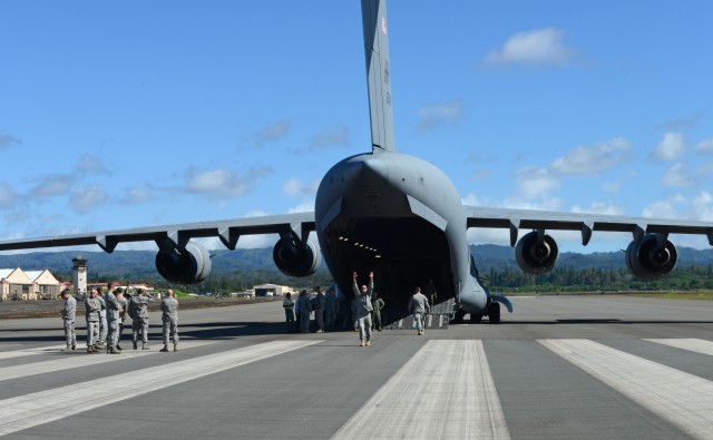 C-17 lands at Wheeler Army Airfield