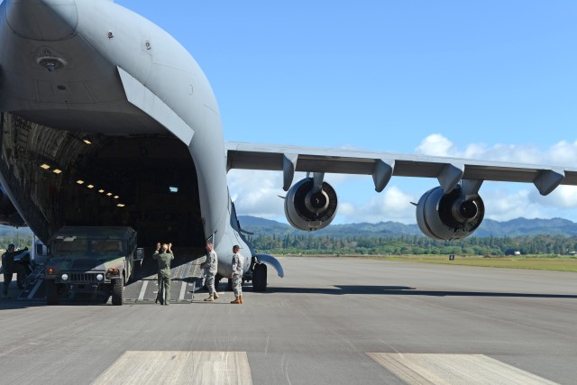 C-17 lands at Wheeler Army Airfield