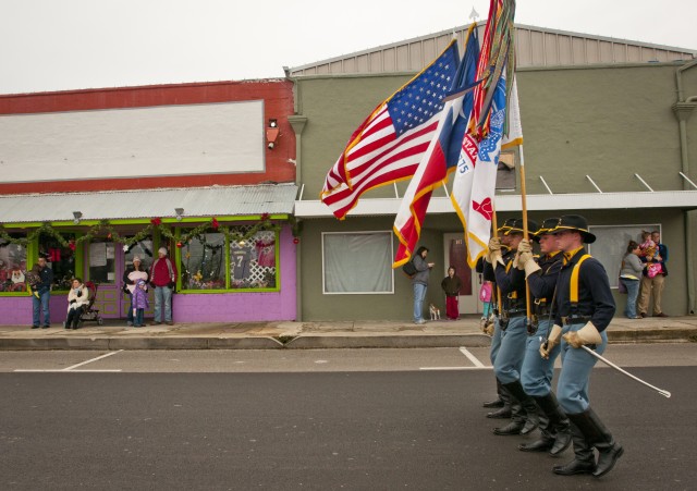 1st Cavalry Division Color Guard leads Children's Christmas Parade
