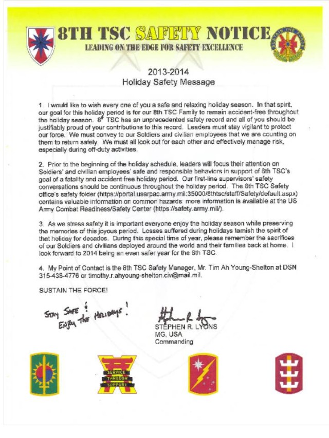 CG Holiday Safety Message