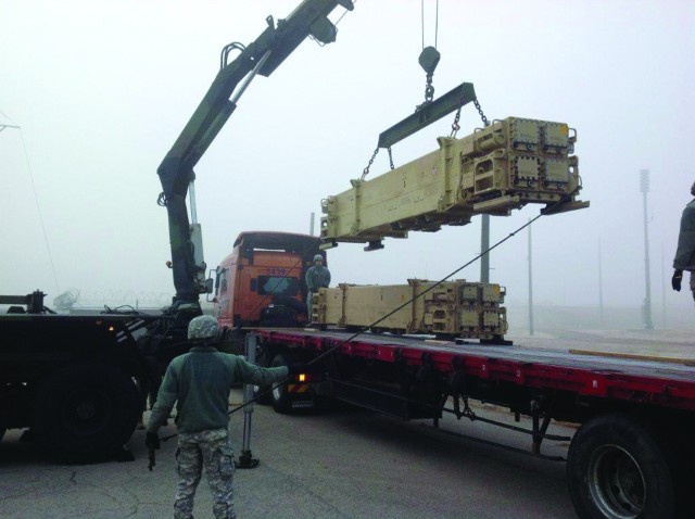 2-1 ADA Soldiers, Osan Airmen team up to transport Patriots.