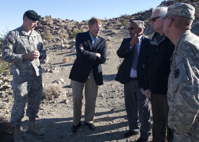 Fort Irwin officials assess floood damage with Congressman Cook