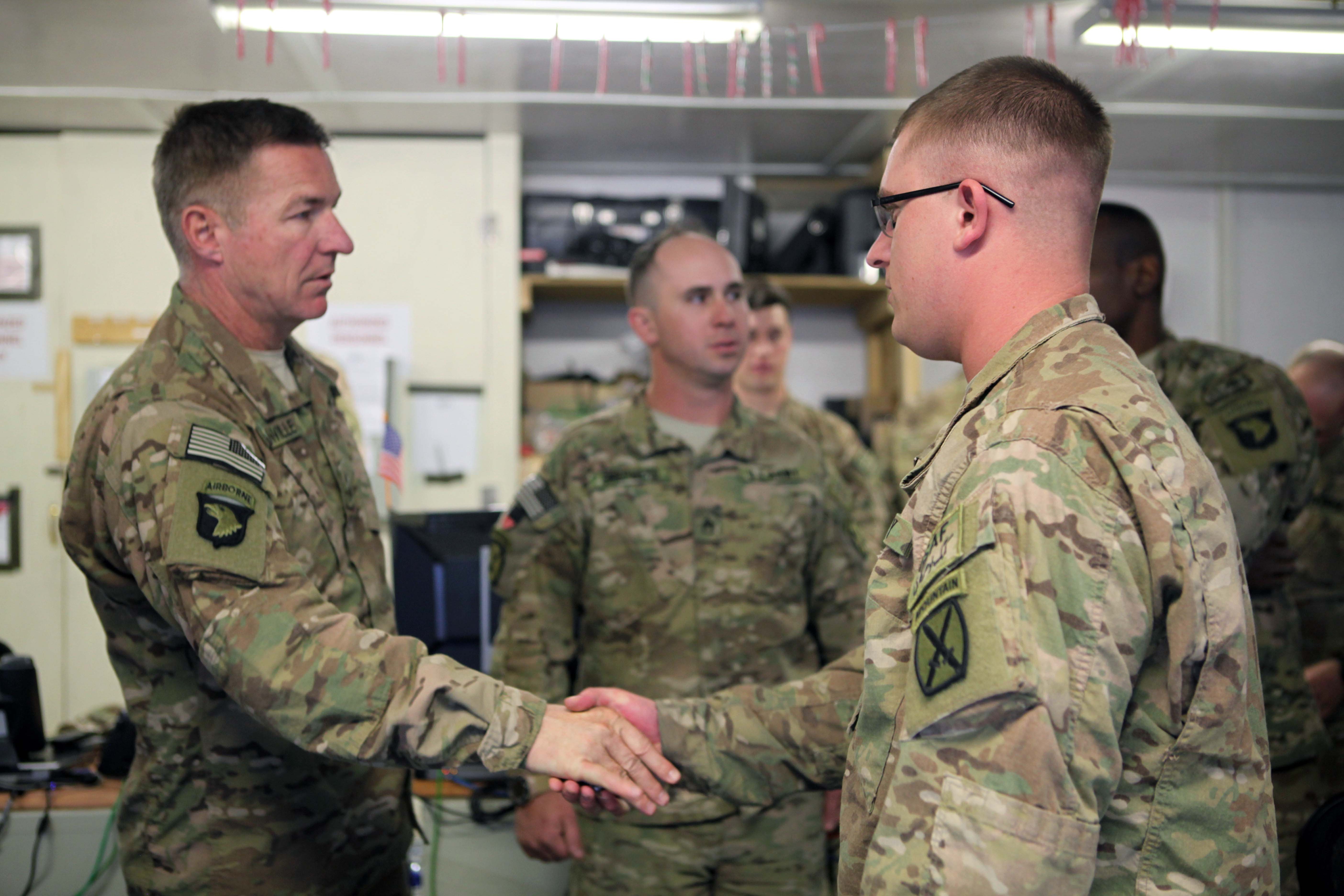 Major General James MCConville Visits FOB Lightning on Christmas Day ...