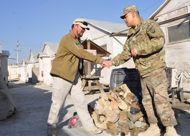 Task Force Guam donates boots to Afghan security guards