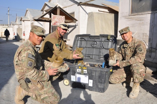 Task Force Guam donates boots to Afghan security guards