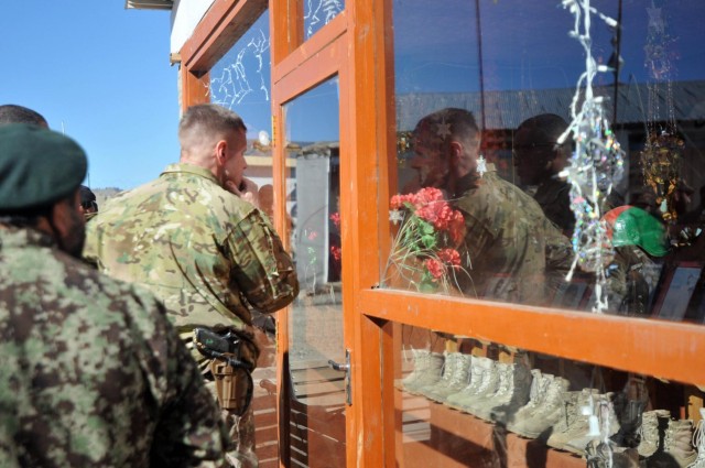 Afghans talk security with Spartans on retrograded base