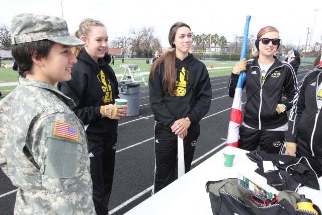 Army ROTC Cadets mentor members of Army All-American Marching Band