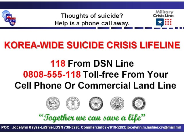 U.S. Army Garrison Yongsan  |  Suicide Prevention Hotline