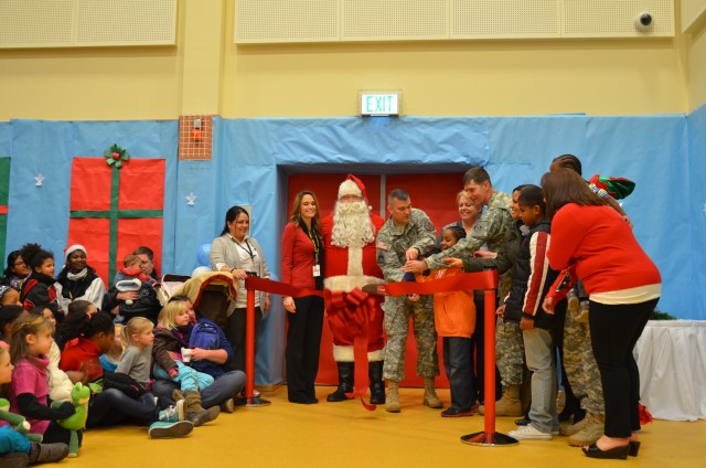 Cutting the ribbon